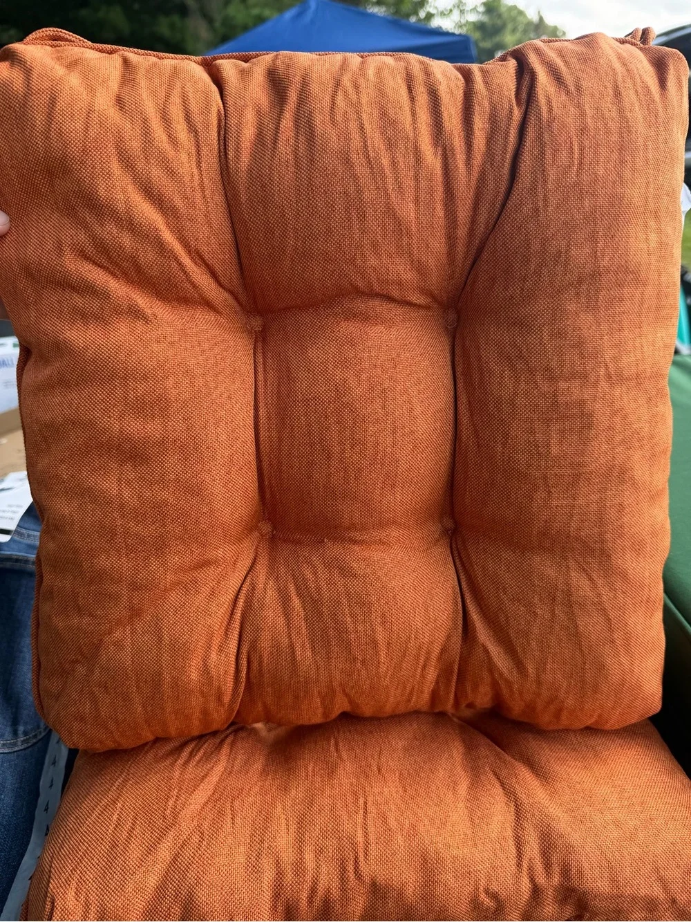 Orange Tufted Seat Cushions - Home Bedding